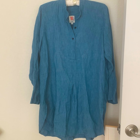 South Street linen long line top - Picture 1 of 9